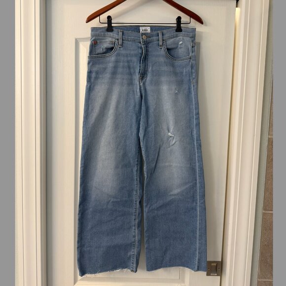 NWOT Hudson Rosalie High Rise Wide Leg Ankle Jeans with Raw Hem (Size 28 or 6) - Picture 1 of 4